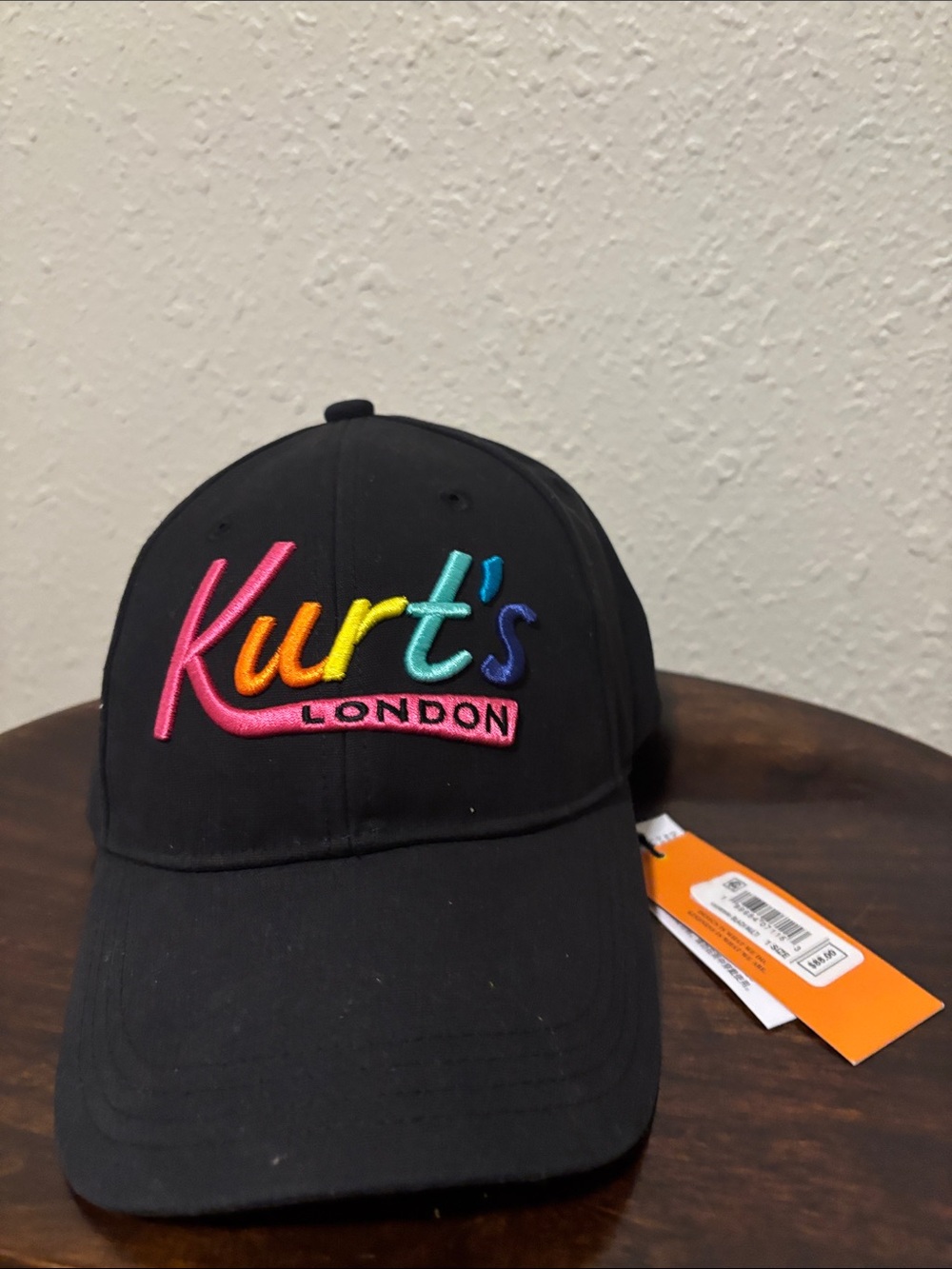 Kurt's London Black Baseball Cap with Rainbow Embroidery